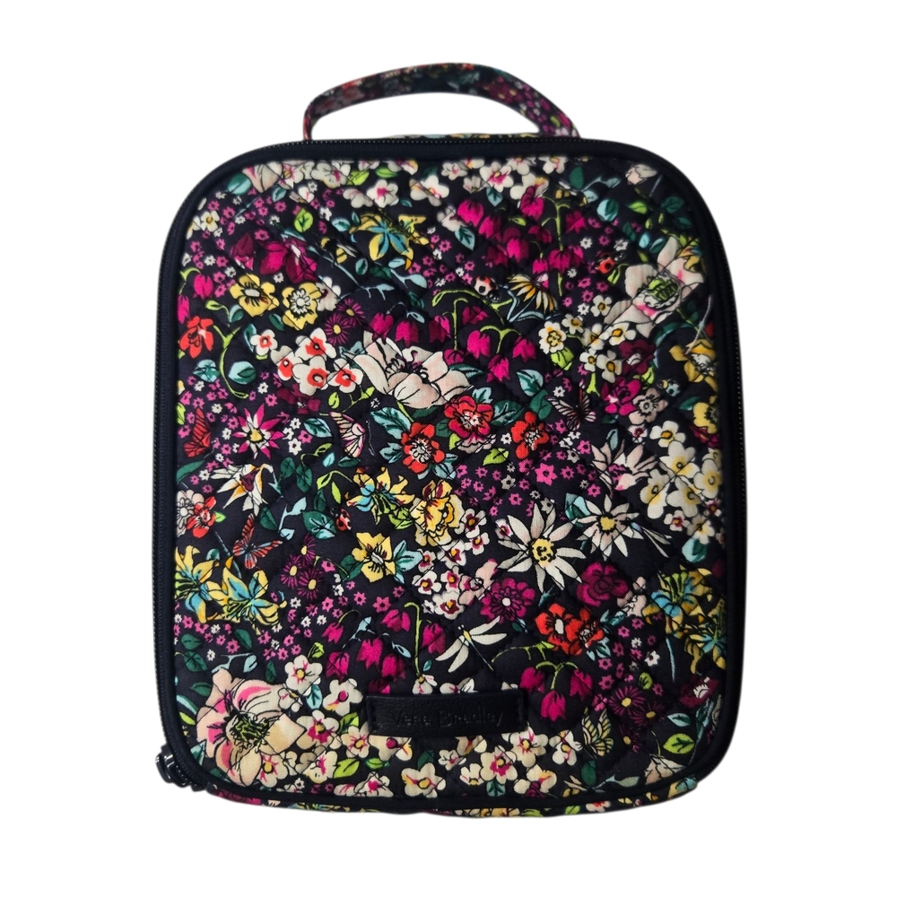 Vera Bradley Floral Luch Burch Bag, Black, Pink, Yellow, Green